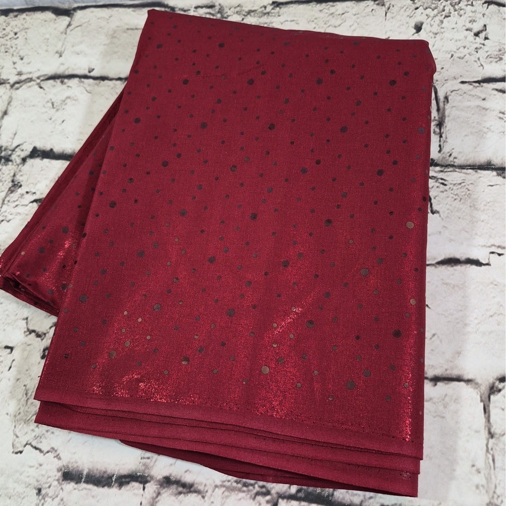 Vintage Fabric Deep Merlot Red Shimmering Dotted 3.5yrd 44" Wide Holiday Crafts